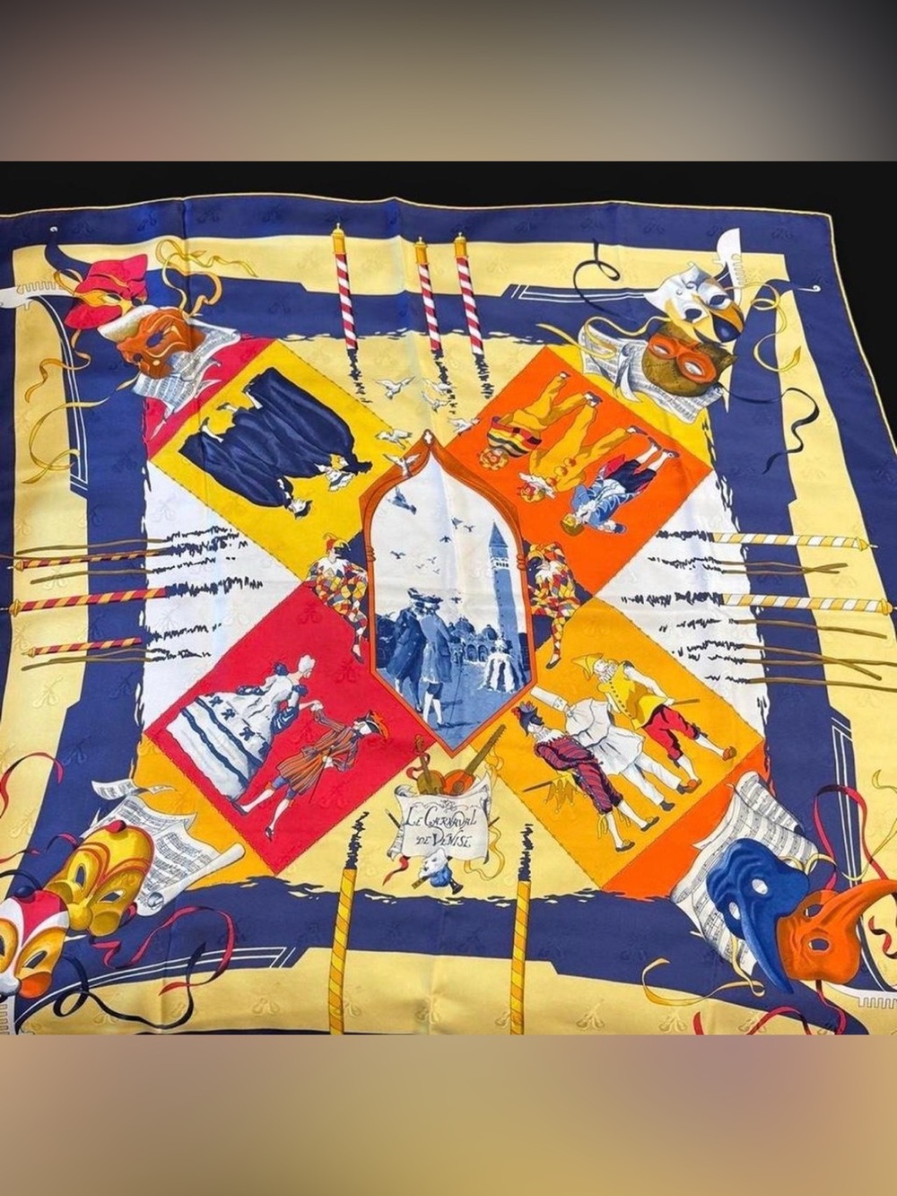 Hermès Le Carnaval de Venise Jacquard Silk Scarf